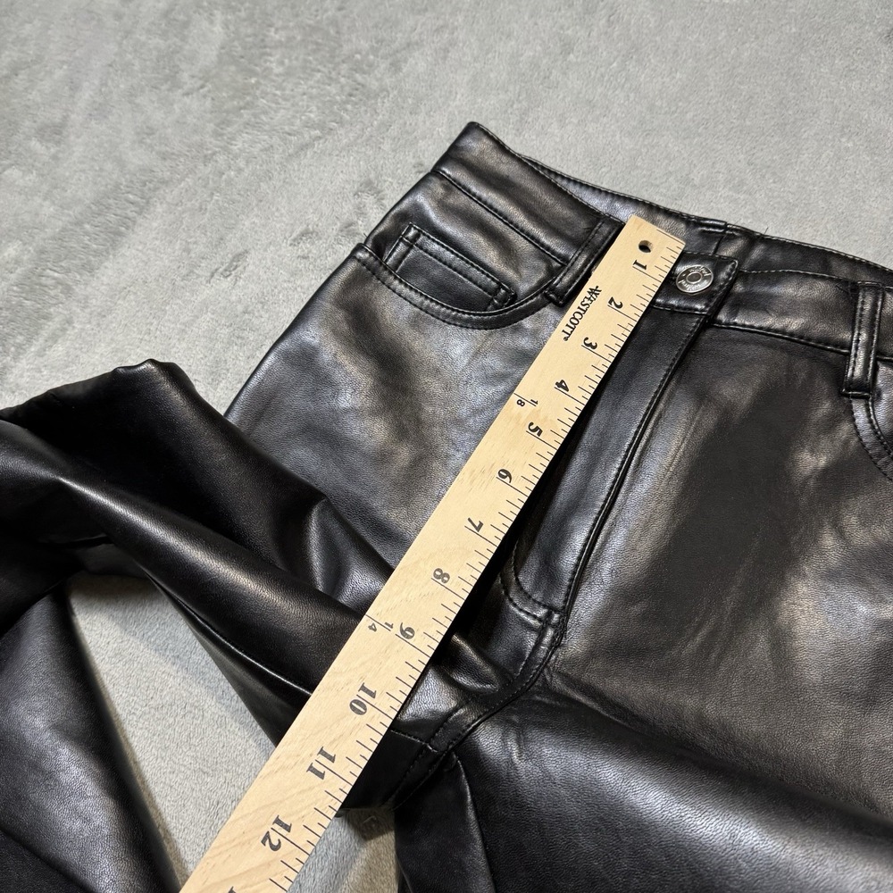 Aritzia Wilfred The Melina Soft Vegan Leather Straight Pant Black Size 23x27 - Picture 9 of 11